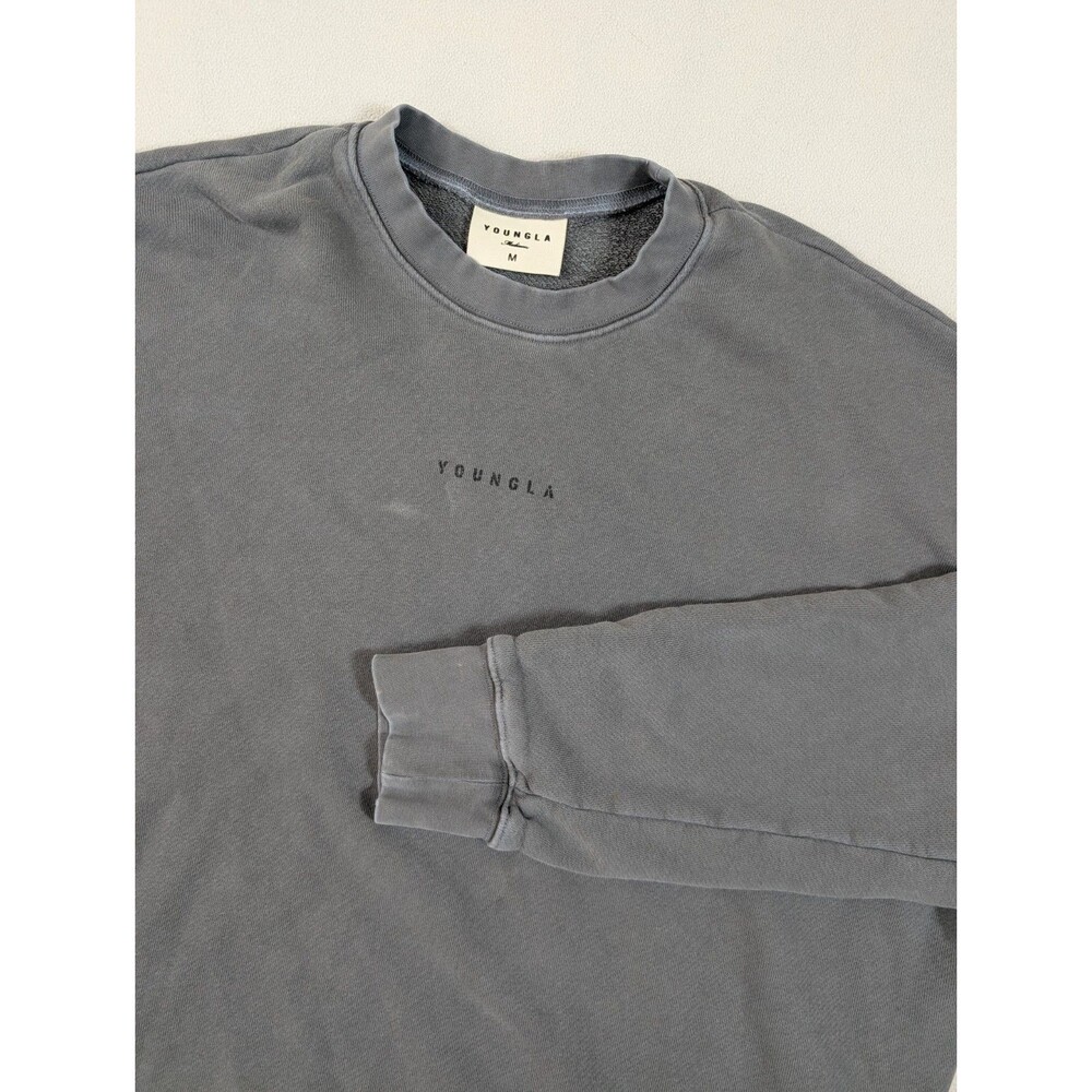 YoungLA 561 Super Size Crewneck Sweatshirt Gray Garment Dyed Men’s Size M